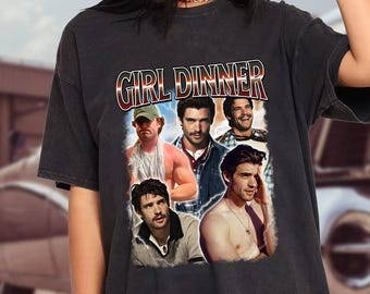 Camiseta estilo pirata de los 90 con David Corenswet "Girl Dinner", camiseta pirata vintage de David Corenswet, regalo unisex para fans de David Corenswet.