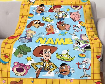 Custom Name Toy Story Fleece Blanket | Toy Story Woody Buzz Lightyear | Birthday Boy Blanket | Toy Story Blanket | Baby Name Blanket