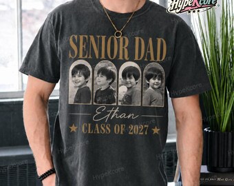 Camiseta personalizada para mamá de último año, camiseta de la promoción de 2027, camisetas familiares de la promoción de 2027, camiseta de graduación para mamá de último año, papá de último año, familia orgullosa