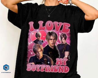 Camiseta vintage de Leon Scott Kennedy de Resident Evil, camiseta "Amo a mis novios Kennedy" de Resident Evil 4, camiseta vintage del videojuego Re4.