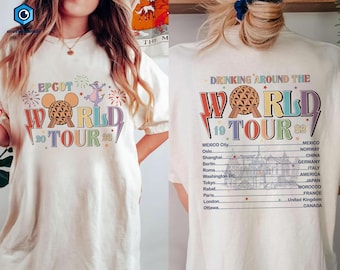 Retro Epcot Drink Around the World Tour 2026 Shirt, Epcot World Tour Shirt, Disneyland Epcot Shirt, Epcot Trip Shirt, Family Vacation Shirt
