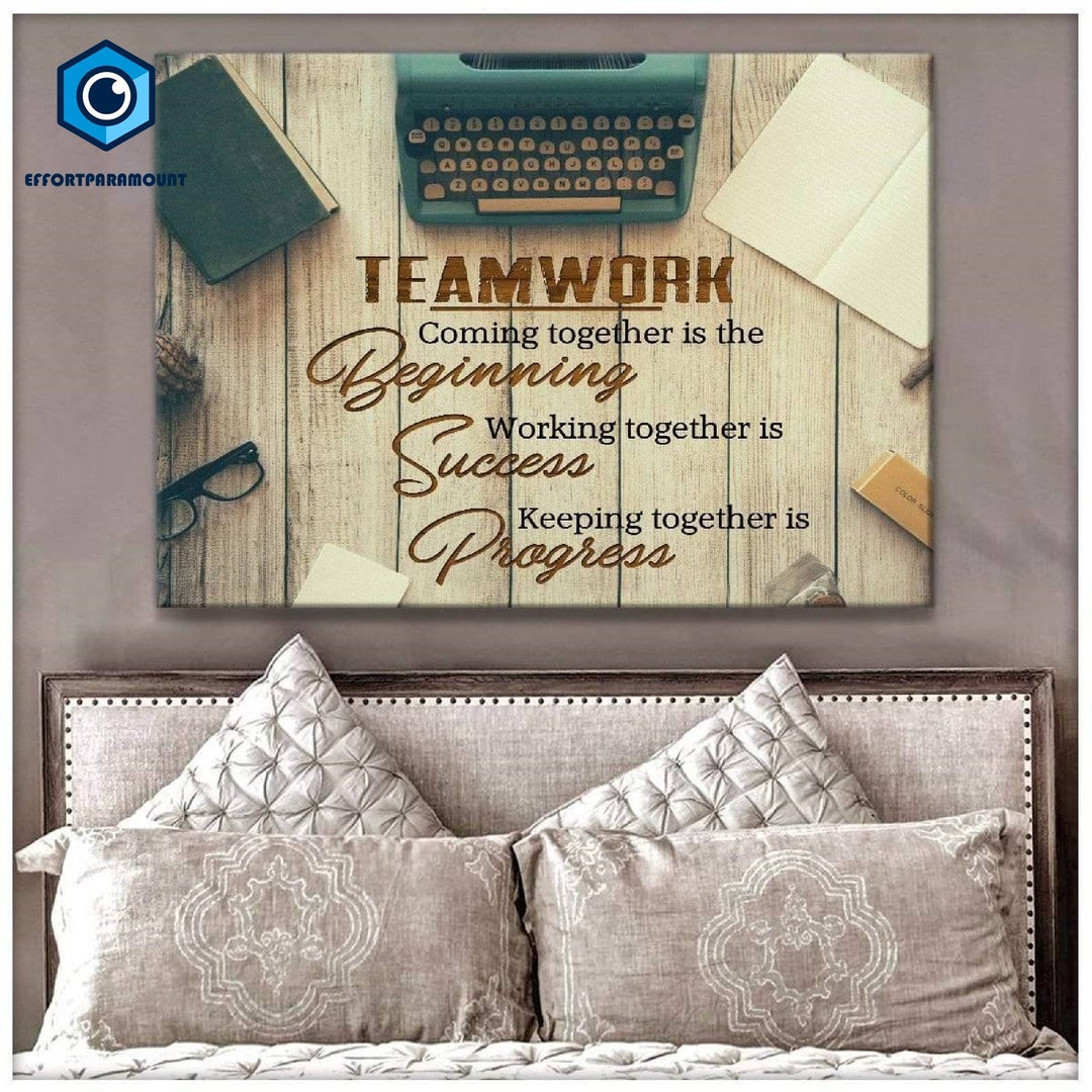 Teamwork Canvas Beginning Success Progress Wall Art Wall Decor Etsy