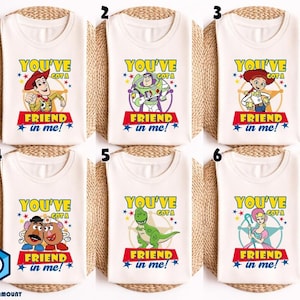 Chemise Vous avez un ami en moi, chemise Toy Story Woody, chemise Disneyland Toy Story 5, chemise personnages Toy Story, t-shirt personnages Toy Story image 1