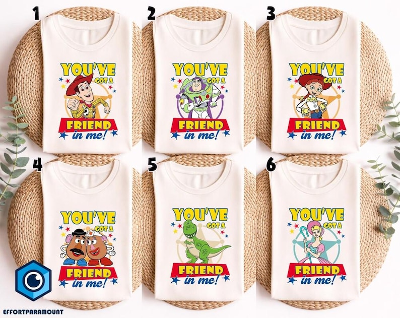Chemise Vous avez un ami en moi, chemise Toy Story Woody, chemise Disneyland Toy Story 5, chemise personnages Toy Story, t-shirt personnages Toy Story image 1