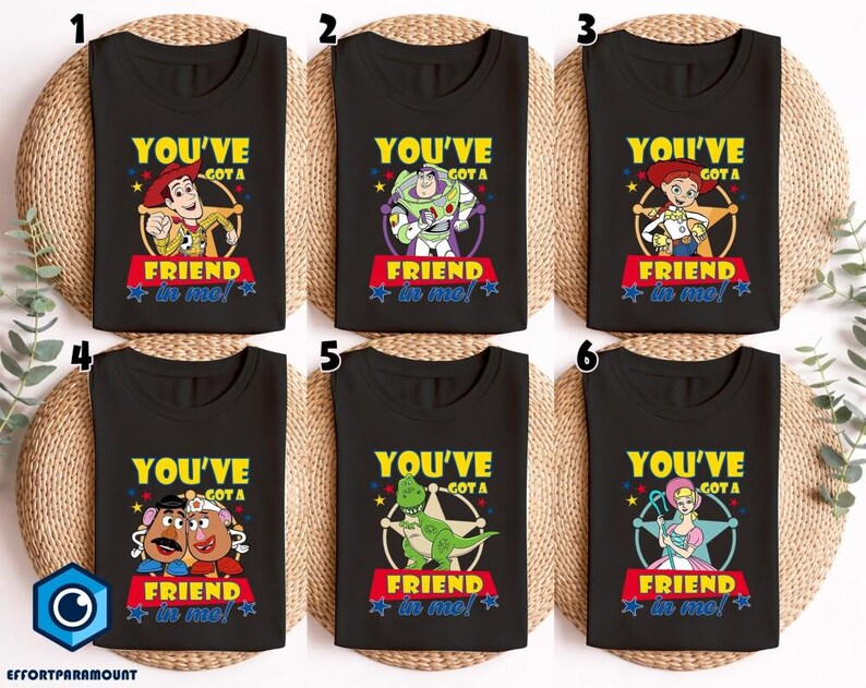 Chemise Vous avez un ami en moi, chemise Toy Story Woody, chemise Disneyland Toy Story 5, chemise personnages Toy Story, t-shirt personnages Toy Story image 2