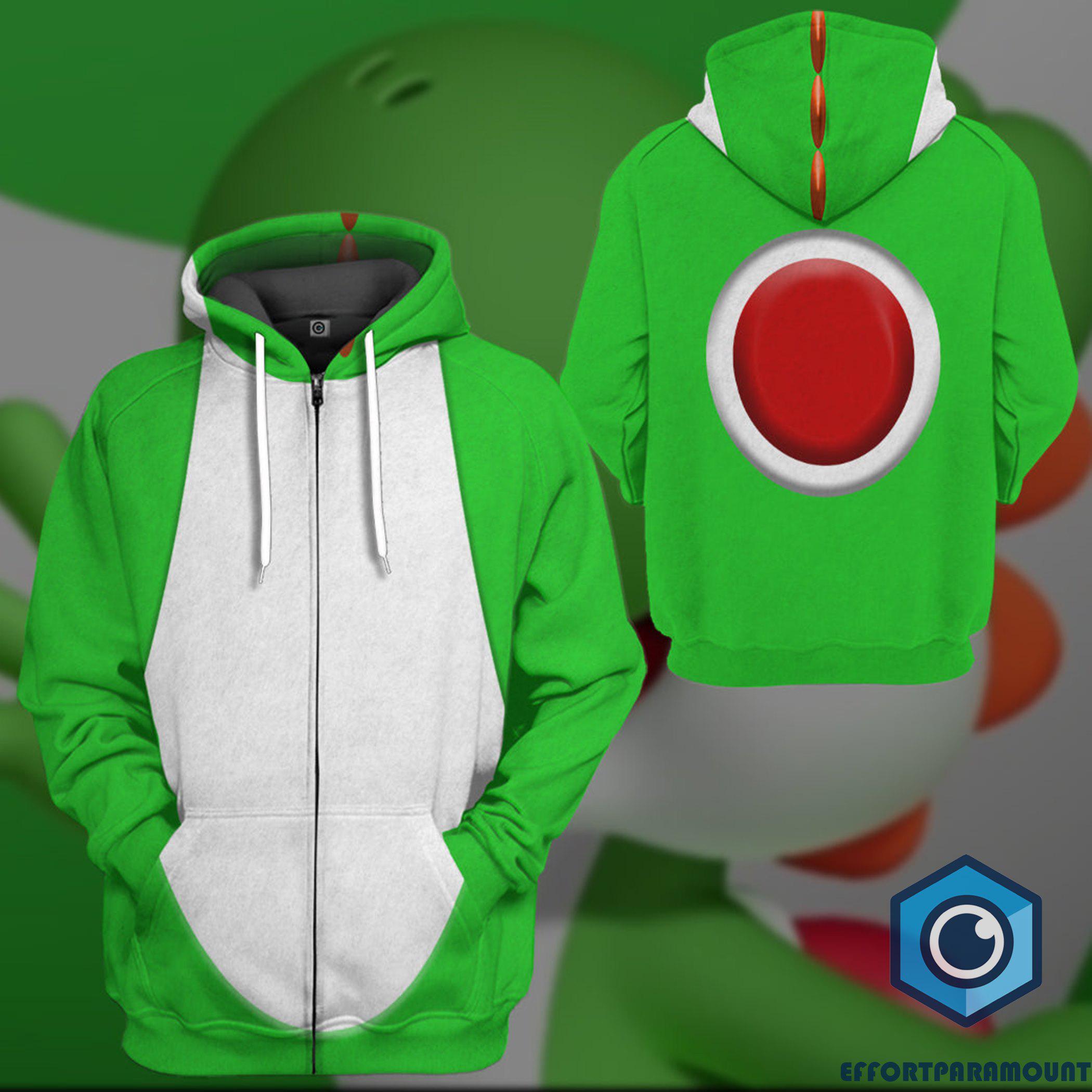Super Mario Yoshi Full Over Print Hoodie, Bowser Mario Bros