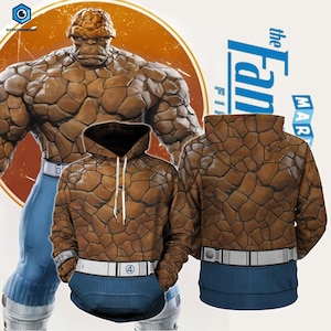 The Fantastic Four The Thing All Over Print Hoodie, Fantastic Four First Steps Shirt, Ben Grimm Thing Cosplay Costume, Halloween Gifts