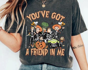 Retro Toy Story Halloween Shirt, Toy Story you're got a friend in me T-shirt, Toy Story Friends Fall Halloween, Toy Story Skeleton Shirt