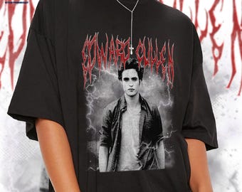 Camiseta vintage de Edward Cullen Heavy Metal, camiseta pirata de Edward Cullen, camiseta de Edward Cullen de la saga Crepúsculo, camiseta del equipo Edward