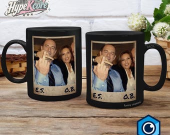 Elliot Stabler And Olivia Benson Middle Finger Mug Vintage 90s Movie Law And Order Merch Law and Order SVU TV