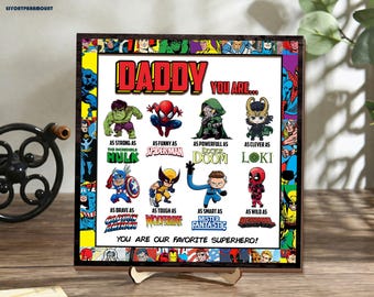 Marco de regalo para papá superhéroe, Marco "Papá, eres un superhéroe", Marco personalizado para papá superhéroe, Superpapá, Regalo del Día del Padre 2026, Regalo para el abuelo