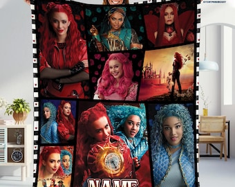 Custom Name Descendants The Rise Of Red Fleece Blanket, Descendants Blanket, Descendants Girls Blanket, Rise Of Red Blanket, Throw Blanket