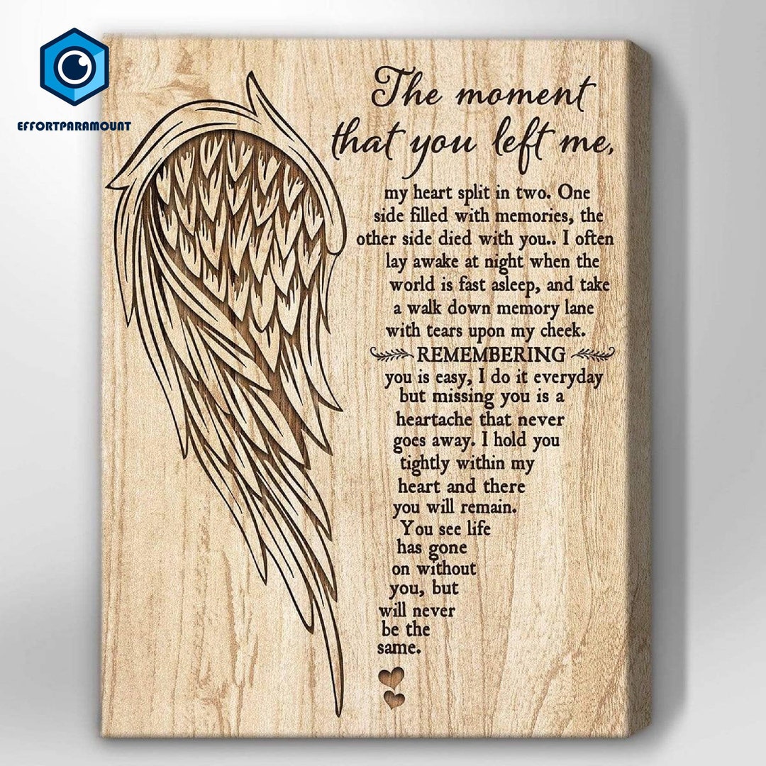 Poster "The Moment That You Left Me" Ailes D'Ange - Toile Mate 12x16 Pouces