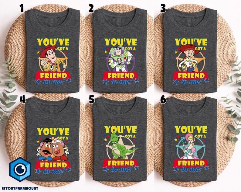 Chemise Vous avez un ami en moi, chemise Toy Story Woody, chemise Disneyland Toy Story 5, chemise personnages Toy Story, t-shirt personnages Toy Story image 4