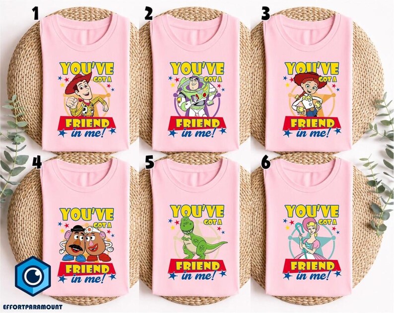 Chemise Vous avez un ami en moi, chemise Toy Story Woody, chemise Disneyland Toy Story 5, chemise personnages Toy Story, t-shirt personnages Toy Story image 3