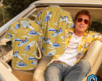 Hawaiian Shirt Brad Pitt, Cliff Booth Once Upon a Time in Hollywood, Tropical Hawaiian Shirt, Hawaii Shirt For Men Women