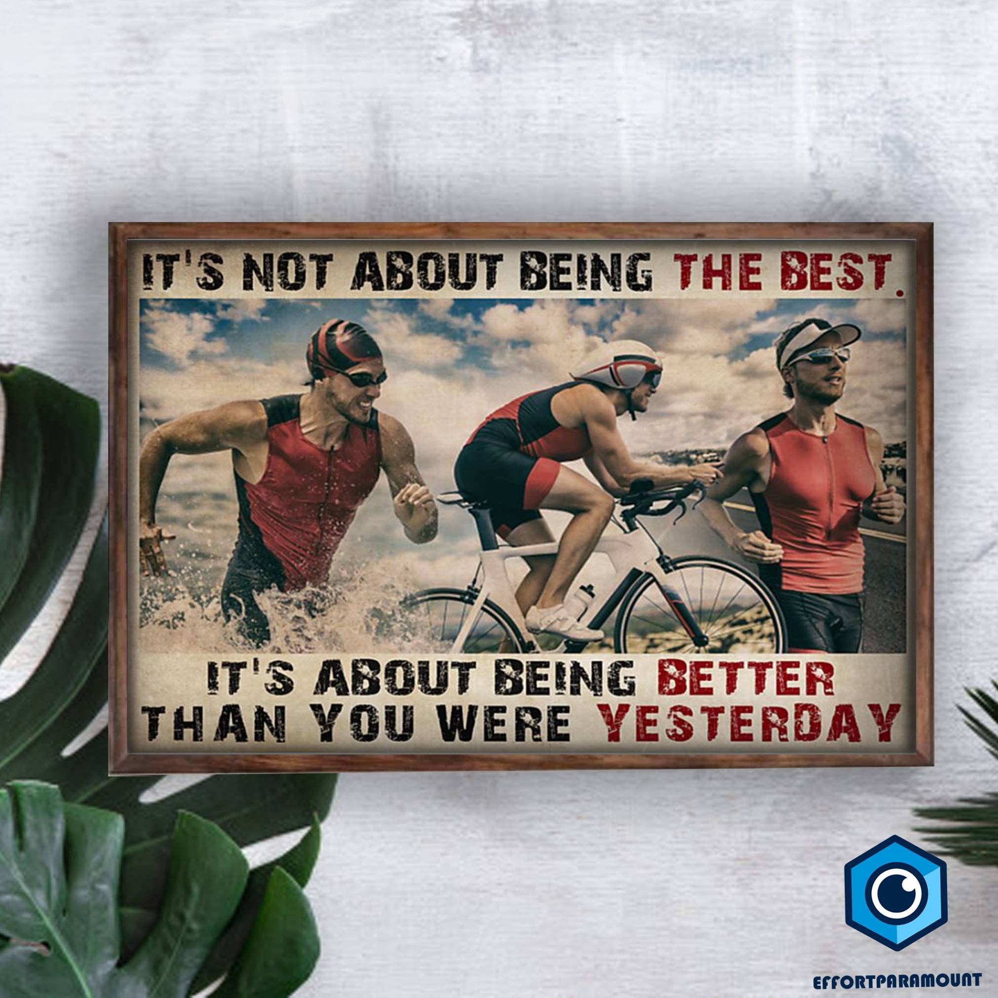 Sports Poster Triathlete Triathlon Poster Better Than Yesterday Wall Art  Home Decor Poster Print - Etsy