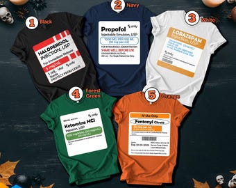 Funny Nurse Halloween Costume, Halloween 2025 Shirt, Halloween Group Costume for Pharmacist,Medical Halloween Shirt, Nurse Costume Halloween