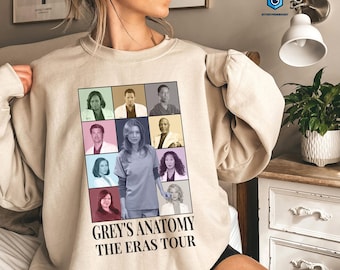 Chemise Grey's Anatomy Eras Tour | chemise vintage Grey's Anatomy | Chemise grise Meredith Derek Shepherd Mark Sloan | Tshirt Grey's Anatomy