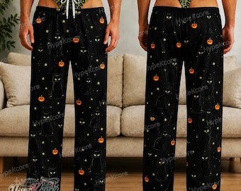 Pantalones de pijama divertidos para hombre para Halloween, pantalones de ropa interior falsos personalizados, pijamas de disfraz novedosos, regalo de broma para Halloween, pantalones de fiesta para él.