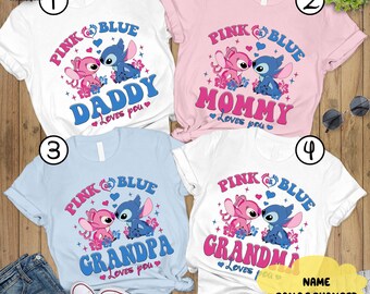 Stitch Angel Gender Reveal Shirt, Keeper Of The Gender Shirt, Family Matching Shirt, Pregnancy Annoucement Shirt, Baby Reveal Shirt