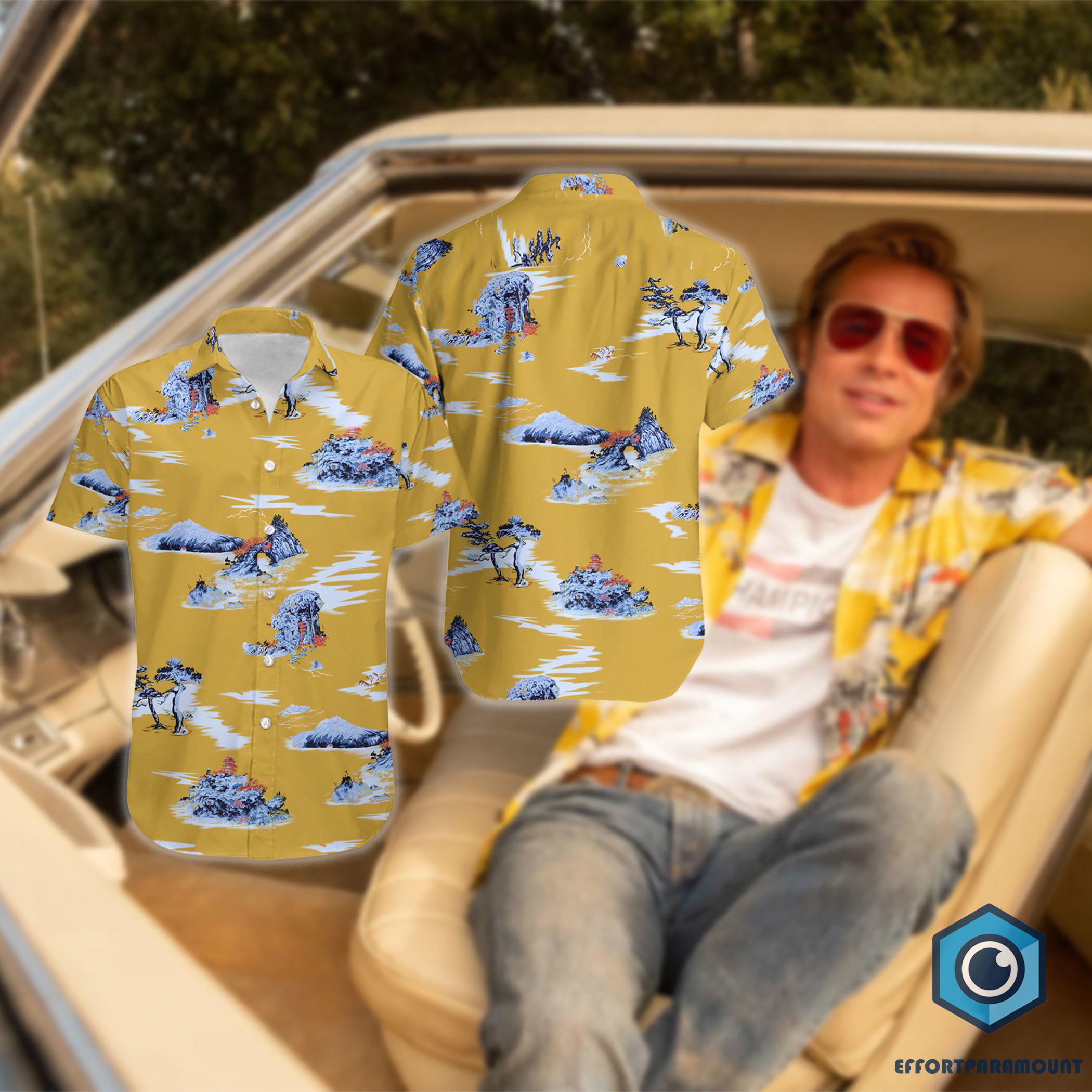 Hawaiian Shirt Brad Pitt, Cliff Booth Once Upon a Time in Hollywood, Tropical Hawaiian Shirt, Hawaii Shirt For Men Women