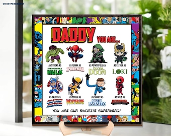 Superhero Dad Frame Gift, Daddy You Are Superhero Frame, Personalized Superhero Dad Frame, Superdad, 2026 Fathers Day Gift, Gift for Grandpa