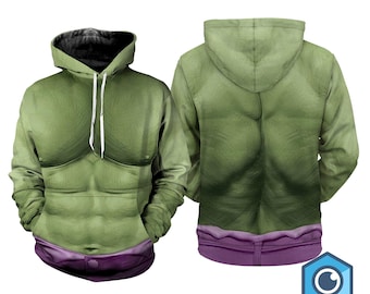Incredible Hulk Full Over Print Hoodie, Bruce Banner Incredible Hulk Cosplay Shirt, Avengers Superhero Sweatshirt, Halloween Cosplay Hoodie