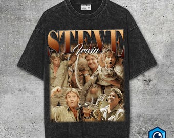 Camiseta vintage lavada de Steve Irwin, camiseta unisex para fans de Steve Irwin.
