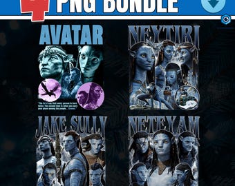 Avatar Jake Sully Neytiri 4 PNG BUNDLE / Paquete PNG imprimible / Avatar 2 el camino del agua Clipart / Descargar / Fondo transparente / Paquete