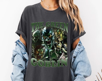 The Green Goblin Vintage Tshirt, Spiderman Green Goblin Tee, Spiderman Villain Shirt, Green Goblin Bootleg Tee