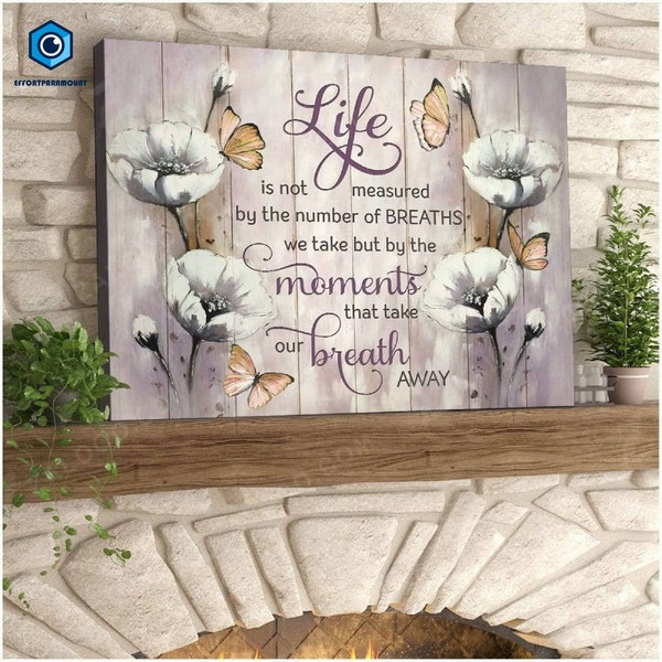 Life Is Not Measured Butterfly Canvas Wall Art Home Decor Canvas Sprint