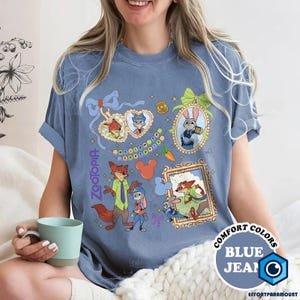 Camiseta con lazos de Zootopia: Camiseta de Judy Hopps y Nick Wilde, Camiseta retro de Zootrópolis Disney, Camiseta del viaje familiar de WDW 2025 imagen 4