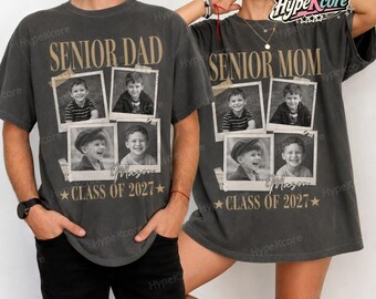 Camiseta Comfort Colors® personalizada con foto para mamá graduada 2026: Camiseta de graduación vintage personalizada con foto, atuendo de graduación para mamá y papá.