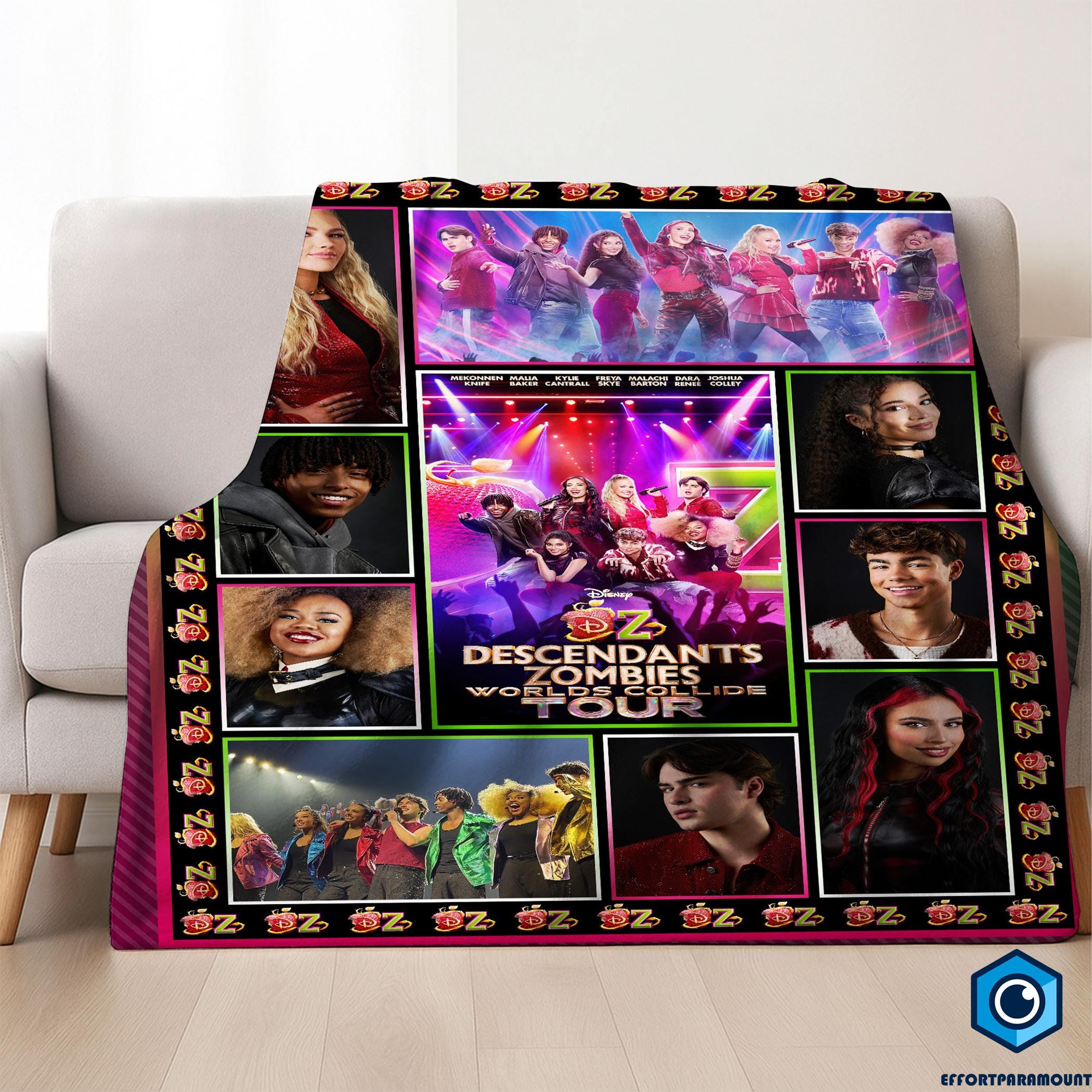 Retro Descendants Zombies Worlds Collide Tour Blanket, Descendants