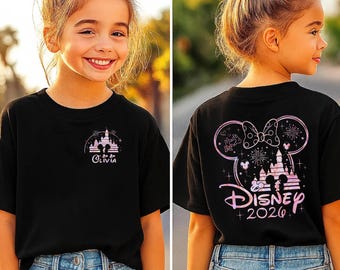 2 Sides Custom 2026 Disneyland Minnie T-Shirt, Family Vacation 2026 Shirt, Family Disneyland Trip Shirt, Holiday Vacation Shirt