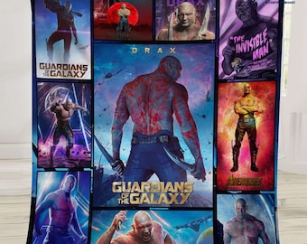 Drax Guardians Of The Galaxy Fleece Blanket, Avengers Superhero Throw Blanket for Bed Couch Sofa, Super Hero Blanket,Superhero Throw Blanket