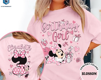 Personalized Minnie Mouse Birthday Girl T-shirt, Girl Birthday Shirt, Minnie Birthday Shirt, Custom Birthday Shirt, Personalized Shirt
