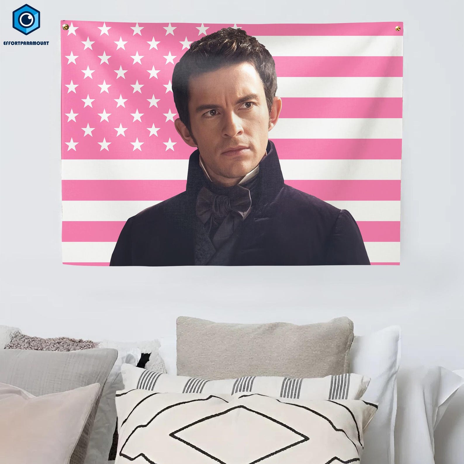 Jonathan Bailey Pink American Flag Tapestry – Aesthetic Wall Art – Teen ...