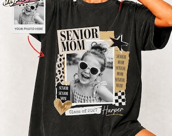 Camiseta personalizada con foto vintage para mamá graduada de 2027, camiseta para mamá graduada, camiseta para mamá graduada de 2027, camiseta de la clase de 2027, regalo de graduación para mamá