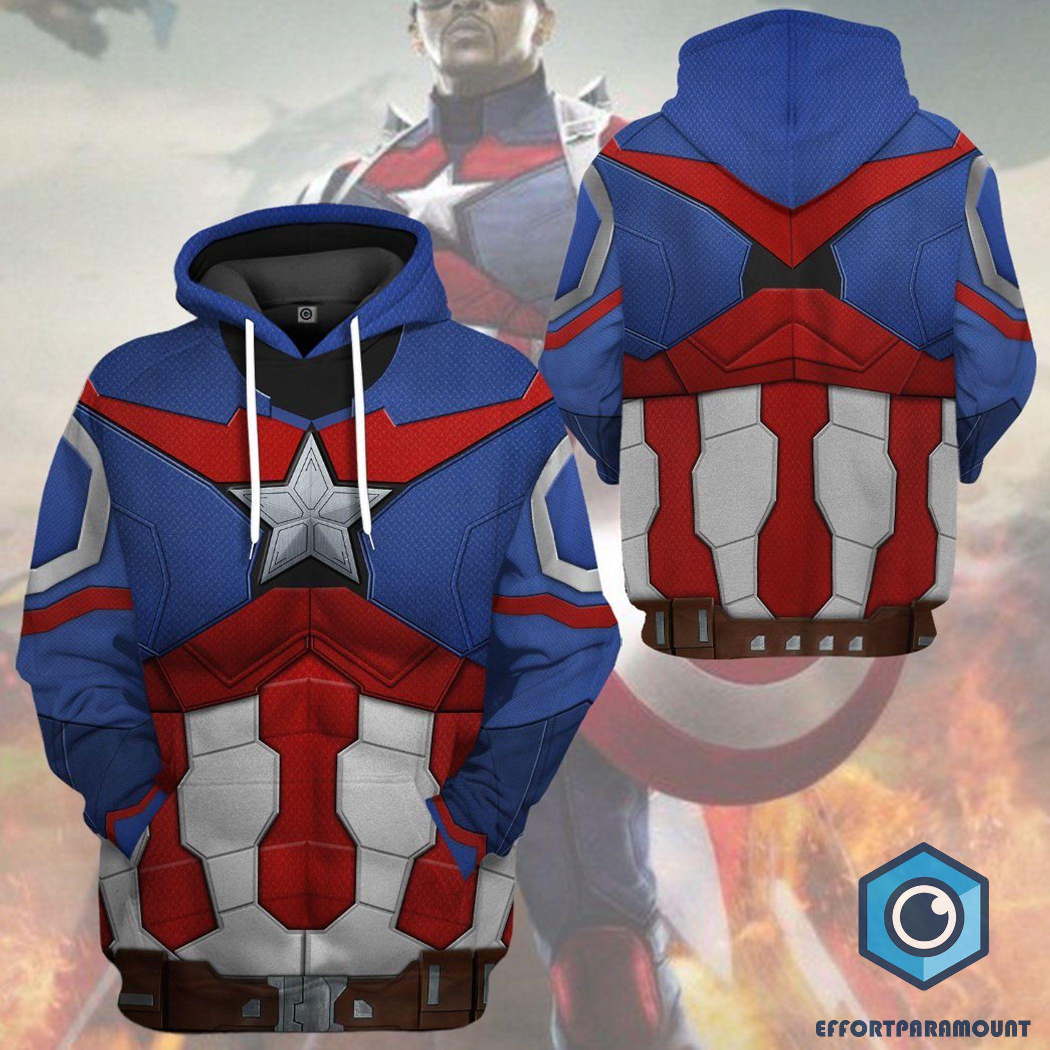 Captain america costume hoodie hotsell