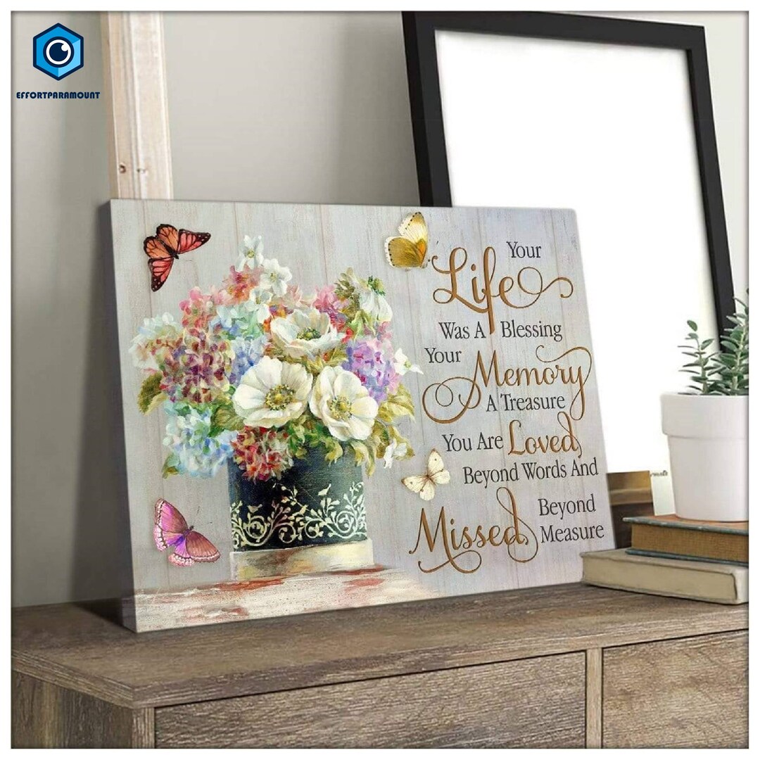 Butterfly Canvas Your Life Was A Blessing Memory Loved Missed Etsy