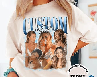 Custom Girlfriend Shirt, Boyfriend Shirt With Girlfriend Face,Custom Image Wife Tee,Bachelorette Surprise,Personalized Bootleg Birthday Gift