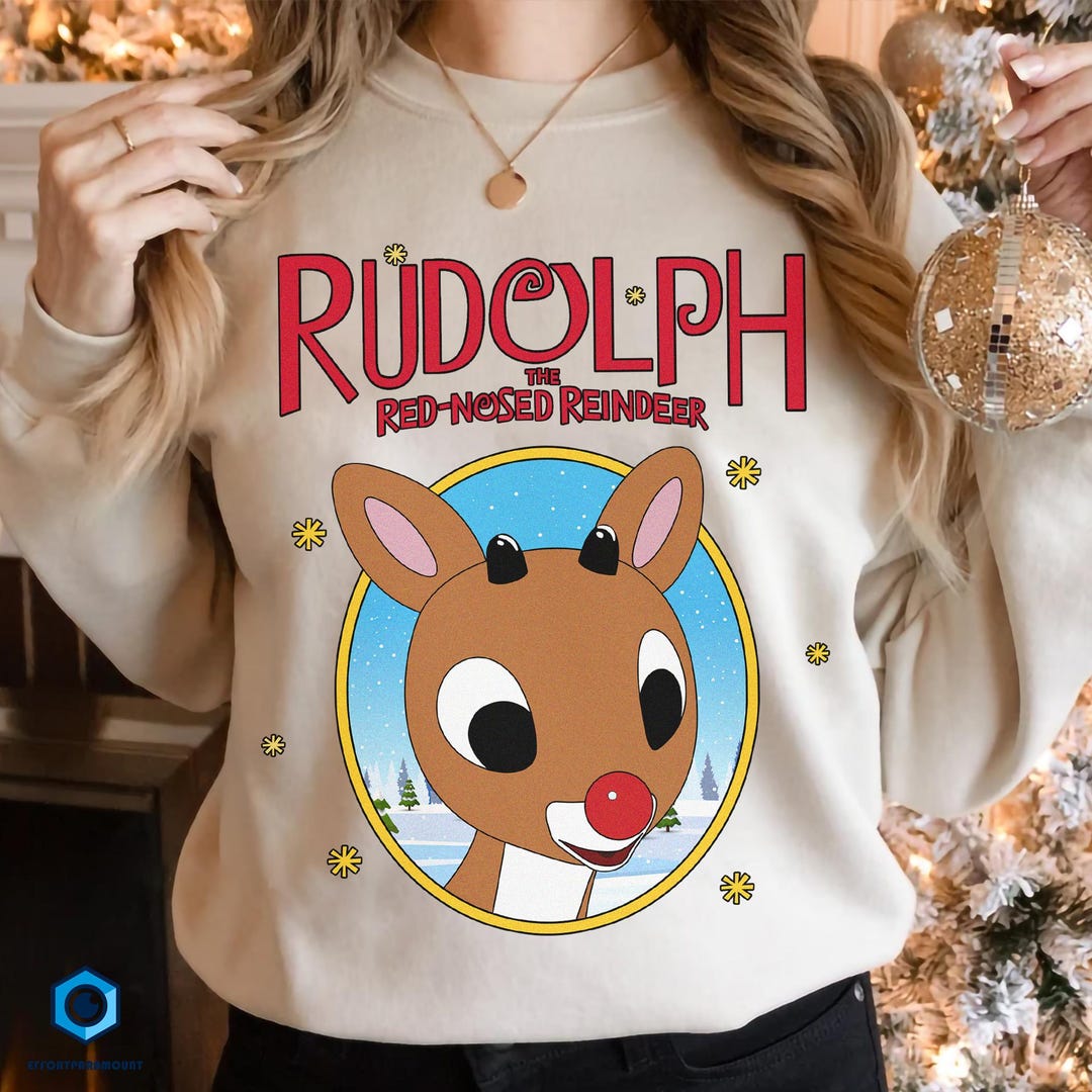 Chickmas Rudolph the Rhode Island Red Rooster Unisex Sweatshirt