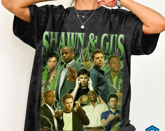 Shawn and Gus Psych Tv Show Mineral Washed T-Shirt, Vintage Psych Shirt, Unisex T-Shirt, Gift For Women and Men