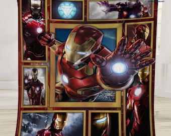 Iron Man Fleece Blanket | Iron Man Blanket | Avengers Superhero Throw Blanket for Bed Couch Sofa