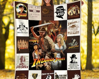 Indiana Jones Blanket | Raiders Of The Lost Ark | Birthday Gifts | Indiana Jones Merch | Christmas Gift