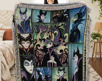 Maleficent Villain Woven Blanket | Maleficent Sleeping Beauty Blanket Maleficent Magic Kingdom Throw Blanket for Couch Sofa Christmas Gift