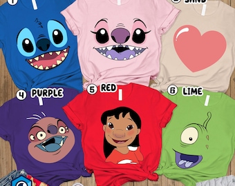 Lilo and Stitch Characters Costume T-shirt, Lilo And Stitch Family Matching Shirt, Magic Kingdom Tee, Family Vacation 2025
