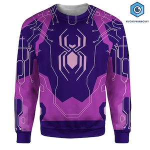 Spider Byte Full Over Print 3D Hoodie, Spider Man Across the Spider Verse, Spiderman Superhero Cosplay Shirt, Spiderman Sweatshirt,